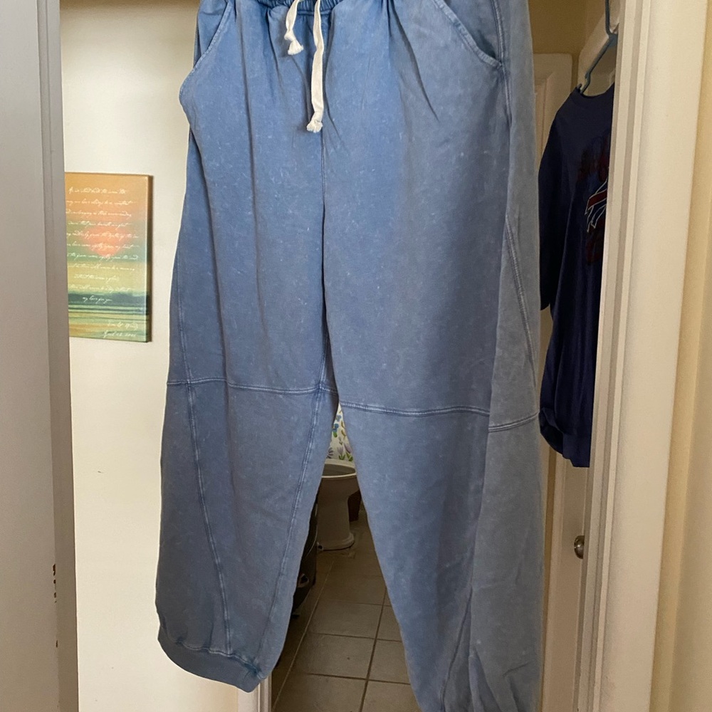 Blue Casual Pants